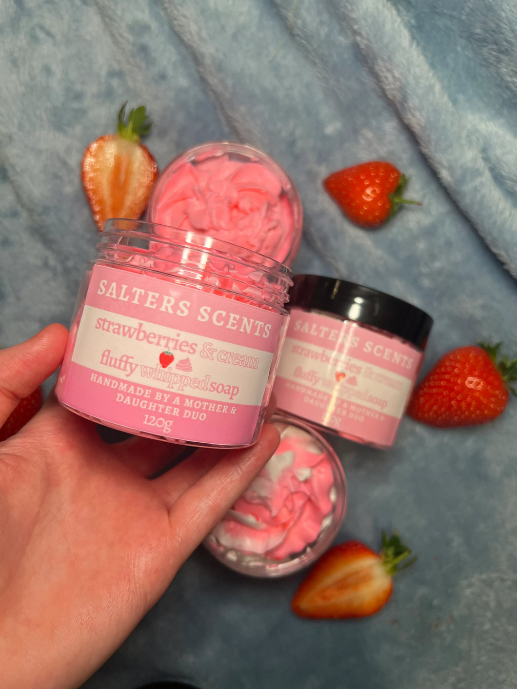 Strawberries & Cream 120g Whipped Soap, Sweet Whipped Soap, Whipped Body Wash