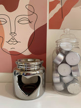 Load image into Gallery viewer, Heart Oil Burner, Grey, White &amp; Chrome
