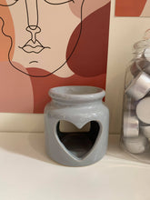 Load image into Gallery viewer, Heart Oil Burner, Grey, White &amp; Chrome
